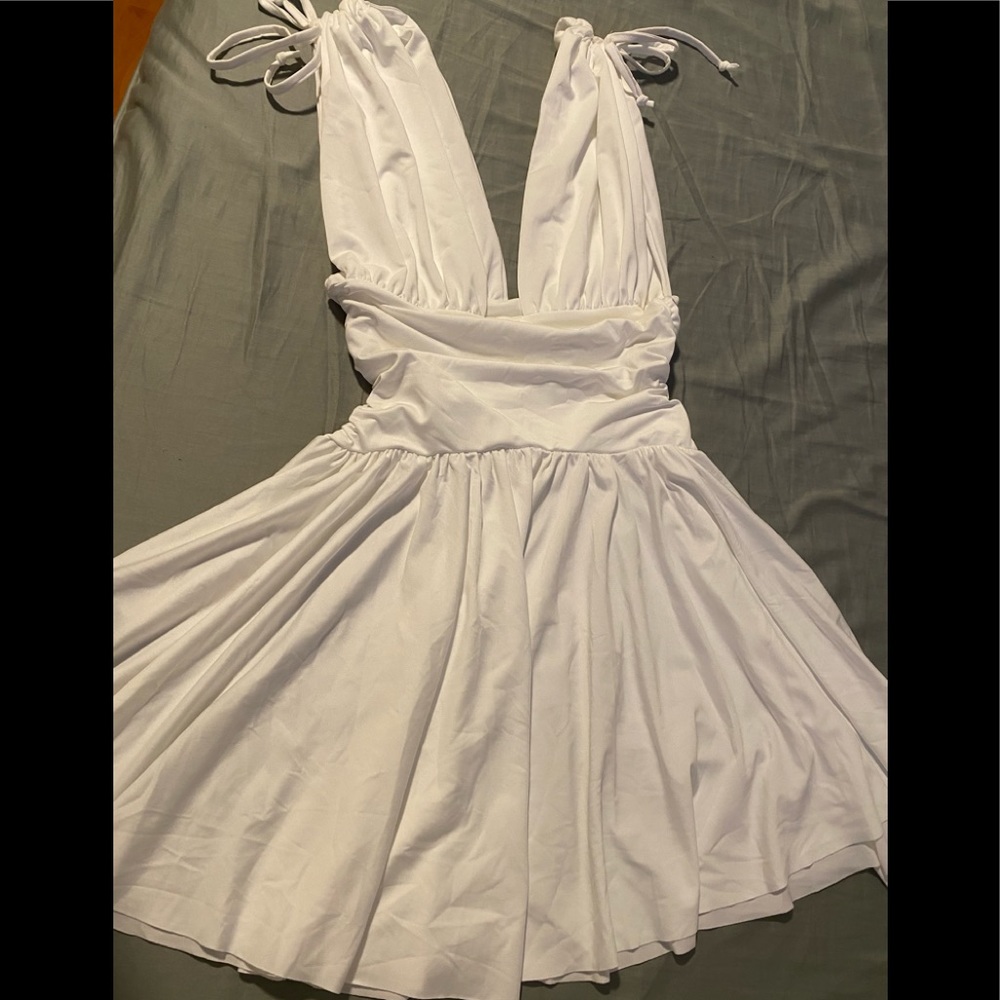 Flare v cut dress